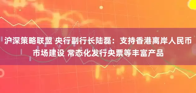 沪深策略联盟 央行副行长陆磊：支持香港离岸人民币市场建设 常态化发行央票等丰富产品